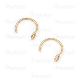 1720-2760-2GL - Acier Inoxydable 304 Boucle d'Oreille Crochet Rond 10x0.8mm avec Boucle 2mm Plaque Or 10pcs 1720-2760-2GL,Accessoires de finition,Boucles d'oreilles,montreal, quebec, canada, beads, wholesale