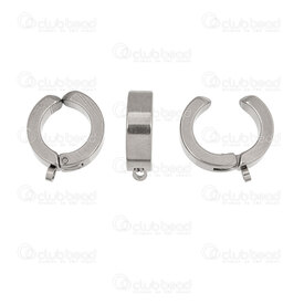 1720-2764 - Acier Inoxydable 304 Pince a Oreille Anneau 13x4mm avec Boucle Naturel 10pcs (5paires) 1720-2764,Accessoires de finition,Boucles d'oreilles,montreal, quebec, canada, beads, wholesale