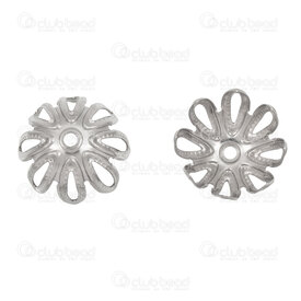 1720-2812-10 - Stainless Steel Bead Cap Flower 7.5x10mm 1.2mm hole Natural 50pcs 1720-2812-10,Caps,montreal, quebec, canada, beads, wholesale