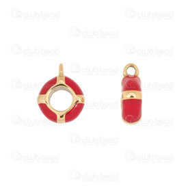 1720-2854-10RD - Stainless Steel 304 Bead Spacer Donut With Loop 10mm Red filling Gold 5mm Hole 4pcs 1720-2854-10RD,10mm,Bead,Spacer,Metal,Stainless Steel 304,10mm,Round,Donut,With Loop,Red,Gold,Red filling,5mm Hole,China,montreal, quebec, canada, beads, wholesale