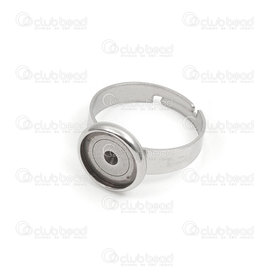 1720-2952-10 - Stainless Steel 304 Bezel Cup Ring 10mm Round Natural Adjustable size 6.5+ 10pcs 1720-2952-10,Cabochons,Settings for cabochons,Rings,Stainless Steel 304,Bezel Cup Ring,Round,10mm,Grey,Natural,Metal,Adjustable size 6.5+,10pcs,China,montreal, quebec, canada, beads, wholesale