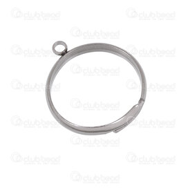 1720-2954 - Acier Inoxydable 304 Bague Ajustable avec Boucle (6.5+) Naturel 10pcs 1720-2954,Accessoires de finition,Bagues,Acier inoxydable,montreal, quebec, canada, beads, wholesale