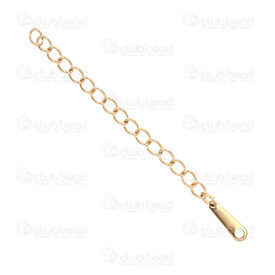 1720-3014-GL - Stainless Steel Chain Extender 60x3mm with Rectangle Plate 10x3mm Gold 10pcs 1720-3014-GL, Chaine extension,montreal, quebec, canada, beads, wholesale