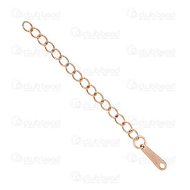 1720-3014-RGL - Stainless Steel Chain Extender 60x3mm with Rectangle Plate 10x3mm Rose Gold 10pcs 1720-3014-RGL,Findings,Extension chains,montreal, quebec, canada, beads, wholesale
