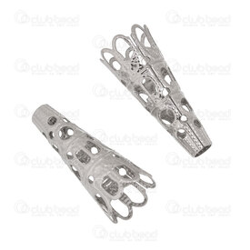1720-3051-22 - Stainless Steel Bead Cone 22x9mm Fancy Design 2.5mm hole Natural 20 pcs 1720-3051-22,cone,montreal, quebec, canada, beads, wholesale