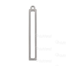 1720-4005-2 - Stainless Steel Pendant Rectangle 32x4.5x0.8mm Hollow with 1.2mm loop Natural 20pcs 1720-4005-2,Pendants,Stainless Steel,montreal, quebec, canada, beads, wholesale