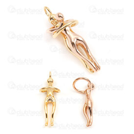 1720-4008-GLRGL - Stainless Steel Pendant Dancing People 37.5x14.5x11.5mm Rose Gold-Gold with loop 1pc 1720-4008-GLRGL,Pendants,montreal, quebec, canada, beads, wholesale