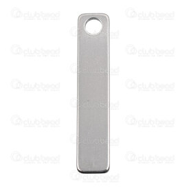 1720-4014-50 - Stainless Steel Pendant Rectangle Plate 50x10x2mm with 4.5mm hole Natural 10pcs 1720-4014-50,Pendants,montreal, quebec, canada, beads, wholesale