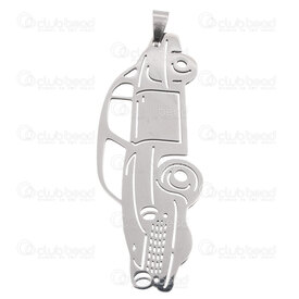 1720-4022 - Stainless Steel Pendant Sport Car 73x30x1.5mm with Bail Natural 1pc 1720-4022,Sport,montreal, quebec, canada, beads, wholesale