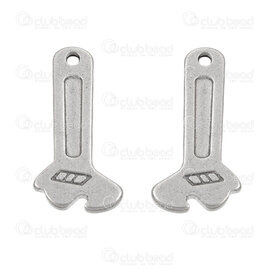 1720-4030 - Stailess Steel Pendant Wrench 22x12x2mm with 1.5mm hole Natural 10pcs 1720-4030,Pendants,Stainless Steel,montreal, quebec, canada, beads, wholesale