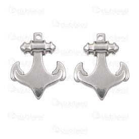 1720-4032 - Stailess Steel Pendant Anchor 20x16x4mm with loop Natural 5pcs 1720-4032,Pendants,Stainless Steel,montreal, quebec, canada, beads, wholesale