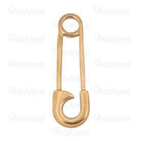 1720-4060-GL - Acier Inoxydable 304 Pendentif forme Epingle 31x10x2mm (ne s'ouvre pas) Plaque Or 5pcs 1720-4060-GL,Pendentifs,montreal, quebec, canada, beads, wholesale