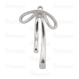 1720-4072 - Stainless Steel 304 Pendant Bow Tie 30x18.5x3mm with Loop Natural 5pcs 1720-4072,montreal, quebec, canada, beads, wholesale