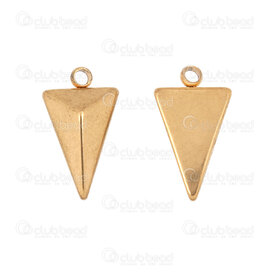 1720-4720-GL - Stainless Steel 304 Charm Triangle 14.5x8x3.5mm with 1.2mm Loop Gold Plated 10pcs 1720-4720-GL,5mm,montreal, quebec, canada, beads, wholesale