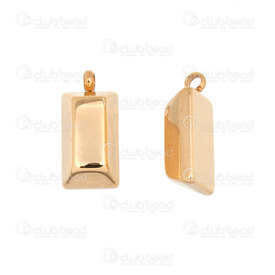 1720-4730-GL - Acier Inoxydable 304 Breloque Lingot 13x15.5x3mm avec Boucle Plaque Or 5pcs 1720-4730-GL,5x5,montreal, quebec, canada, beads, wholesale