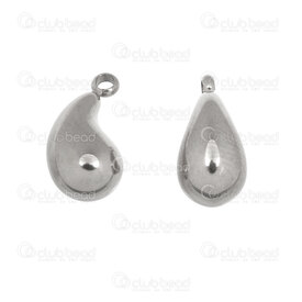 1720-4732 - Stainless Steel 304 Charm Water Drop 15x7mm with loop Natural 5pcs 1720-4732,Charms,Stainless Steel,montreal, quebec, canada, beads, wholesale