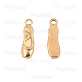 1720-4734-GL - Acier Inoxydable 304 Soulier de Ballet 16x5x2mm avec Boucle Plaque Or 10pcs 1720-4734-GL,montreal, quebec, canada, beads, wholesale