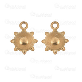 1720-4750-GL - Acier Inoxydable 304 Breloque Soleil 10x8x3.5mm avec Boucle Plaque Or 10pcs 1720-4750-GL,=p,montreal, quebec, canada, beads, wholesale