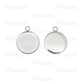 1720-9900-10 - Stainless Steel 304 Bezel Cup Pendant 12mm Natural 1 loop 10pcs 1720-9900-10,12mm,Stainless Steel 304,Bezel Cup Pendant,Round,12mm,Grey,Natural,Metal,1 Loop,10pcs,China,montreal, quebec, canada, beads, wholesale