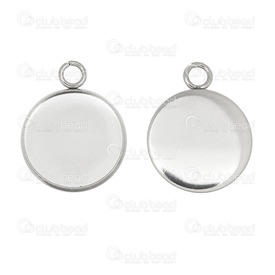 1720-9900-14 - Stainless Steel 304 Bezel Cup Pendant 20mm Natural 1 loop 10pcs 1720-9900-14,Pendants,20MM,Stainless Steel 304,Bezel Cup Pendant,Round,20MM,Grey,Natural,Metal,1 Loop,10pcs,China,montreal, quebec, canada, beads, wholesale