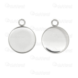 1720-9900-16 - Stainless Steel 304 Bezel Cup Pendant 18mm Natural 1 loop 10pcs 1720-9900-16,Cabochons,18MM,Stainless Steel 304,Bezel Cup Pendant,Round,18MM,Grey,Natural,Metal,1 Loop,10pcs,China,montreal, quebec, canada, beads, wholesale