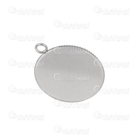 1720-9900-18 - Stainless Steel 304 Bezel Cup Pendant With Serrated Edge Round 25mm Natural 10pcs 1720-9900-18,Findings,25MM,Stainless Steel 304,Bezel Cup Pendant,With Serrated Edge,Round,25MM,Grey,Natural,Metal,10pcs,China,montreal, quebec, canada, beads, wholesale