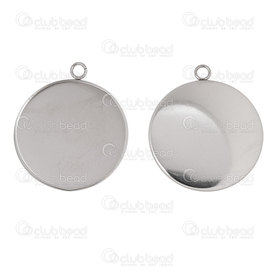 1720-9900-30 - Stainless Steel 304 Bezel Cup Pendant 30mm Round Natural 10pcs 1720-9900-30,Pendants,Metal,10pcs,Stainless Steel 304,Bezel Cup Pendant,Round,30MM,Grey,Natural,Metal,10pcs,China,montreal, quebec, canada, beads, wholesale