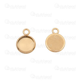 1720-9900-6GL - Acier Inoxydable 304 Breloque Support pour Cabochon 6mm avec Boucle Plaque Or 10pcs 1720-9900-6GL,Cabochons,Bézel - Supports à cabochons,Pendentifs et breloques,montreal, quebec, canada, beads, wholesale