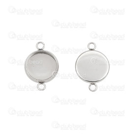 1720-9902-08 - Stainless Steel 304 Bezel Cup Link 8mm Natural 2 Loops 10pcs 1720-9902-08,Findings,8MM,Stainless Steel 304,Bezel Cup Link,Round,8MM,Grey,Natural,Metal,2 Loops,10pcs,China,montreal, quebec, canada, beads, wholesale