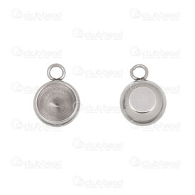 1720-9905-08 - Stainless Steel 304 Bezel Cup Pendant 8mm Round Natural 20pcs 1720-9905-08,8MM,Stainless Steel 304,Bezel Cup Pendant,Round,8MM,Grey,Natural,Metal,20pcs,China,montreal, quebec, canada, beads, wholesale
