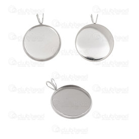 1720-990V-16mm - Stainless Steel 304 Bezel Cup Pendant 16mm Round Natural With V Shape Double Loop 10pcs 1720-990V-16mm,Findings,10pcs,16MM,Stainless Steel 304,Bezel Cup Pendant,Round,16MM,Grey,Natural,Metal,With V Shape Double Loop,10pcs,China,montreal, quebec, canada, beads, wholesale
