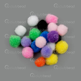 1721-0000-MIX - Flannel Pom Pom Round 6-8mm Mix Color 20pcs 1721-0000-MIX,Tassels and Pom Poms,Other,montreal, quebec, canada, beads, wholesale