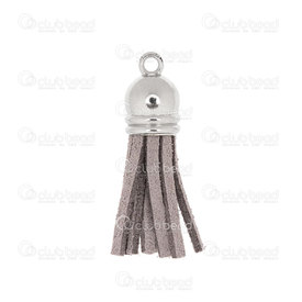 1721-0011-10 - Suede Tassel with Plastic Cap Light Grey 40mm 10pcs 1721-0011-10,Suede,Tassel with Plastic Cap,Suede,Light Grey,40mm,10pcs,China,montreal, quebec, canada, beads, wholesale