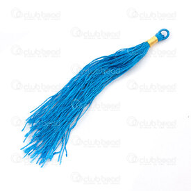 1721-0022-02 - Tassel Silk Imitaion Sky Blue with Gold Knot 9cm 20pcs 1721-0022-02,Tassels and Pom Poms,Silk Imitation,montreal, quebec, canada, beads, wholesale
