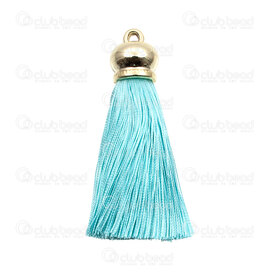 1721-0025-12 - Silk Threads Tassel with Plastic Cap Light Turquoise 6.5x1.5cm 2pcs 1721-0025-12,montreal, quebec, canada, beads, wholesale