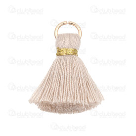 1721-0028-2006 - Cotton Tassel Ecru with gold knot 20mm with gold jump ring 6mm 20pcs 1721-0028-2006,Tassel Cotton,montreal, quebec, canada, beads, wholesale