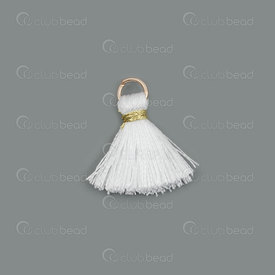 1721-0030-0202 - Ice Silk Tassel white with gold knot and gold jump ring 2.0cm 20pcs 1721-0030-0202,Tassels and Pom Poms,Silk Threads,montreal, quebec, canada, beads, wholesale