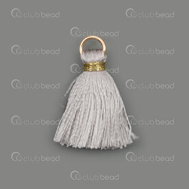 1721-0030-0214 - Ice Silk Tassel Grey with gold knot 2cm with gold jump ring 6mm 20pcs 1721-0030-0214,Tassels and Pom Poms,Silk Threads,montreal, quebec, canada, beads, wholesale