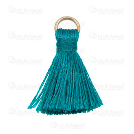 1721-0030-0238 - Ice Silk Tassel Teal with teal knot 20mm with gold jump ring 6mm 20pcs 1721-0030-0238,fil de soi,montreal, quebec, canada, beads, wholesale