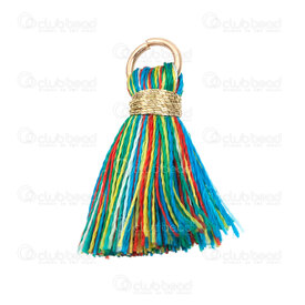 1721-0030-0242 - Ice Silk Tassel Green Mix with gold knot 20mm with gold jump ring 6mm 20pcs 1721-0030-0242,Tassels and Pom Poms,montreal, quebec, canada, beads, wholesale