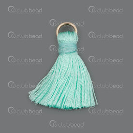 1721-0030-0244 - Ice Silk Tassel Light Green Turquoise with Light Green Turquoise 2cm with gold jump ring 6mm 20pcs 1721-0030-0244,tassels,montreal, quebec, canada, beads, wholesale