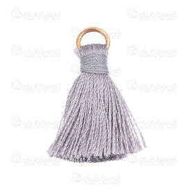 1721-0030-0246 - Ice Silk Tassel Warm Grey with Warm Grey 2cm with gold jump ring 6mm 20pcs 1721-0030-0246,Tassels and Pom Poms,Silk Threads,montreal, quebec, canada, beads, wholesale