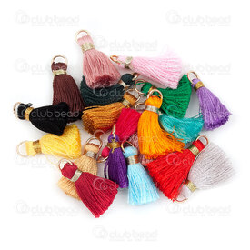 1721-0030-02MIX - Ice Silk Tassel Assorted Color with gold knot 20mm with gold jump ring 6mm 20pcs 1721-0030-02MIX,fil de soi,montreal, quebec, canada, beads, wholesale