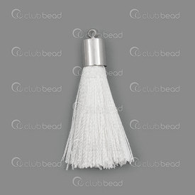 1721-0031-0302 - Ice Silk Tassel white with Brass bail 3.0cm 10pcs 1721-0031-0302,montreal, quebec, canada, beads, wholesale