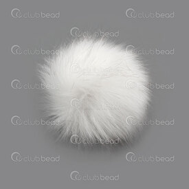 1721-1010-10 - Fur Imitation Pom Pom 10cm White 1pc 1721-1010-10,Pompon,montreal, quebec, canada, beads, wholesale
