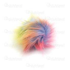 1721-1010-90 - Fur Imitation Pom Pom 10cm Rainbow 1pc 1721-1010-90,Tassels and Pom Poms,montreal, quebec, canada, beads, wholesale