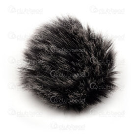 1721-1014-24 - Fur Imitation Pom Pom 14cm Snowy Black 1pc 1721-1014-24,Tassels and Pom Poms,montreal, quebec, canada, beads, wholesale