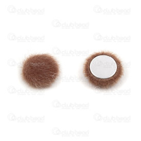 1721-1214-06 - Fur Imitation Pom Pom Cabochon 14mm Brown Round 20pcs 1721-1214-06,Tassels and Pom Poms,Cabochons,montreal, quebec, canada, beads, wholesale