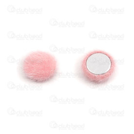 1721-1214-08 - Fur Imitation Pom Pom Cabochon 14mm Light Pink Round 20pcs 1721-1214-08,Tassels and Pom Poms,Cabochons,montreal, quebec, canada, beads, wholesale