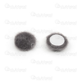1721-1214-16 - Fur Imitation Pom Pom Cabochon 14mm grey Round 20pcs 1721-1214-16,montreal, quebec, canada, beads, wholesale